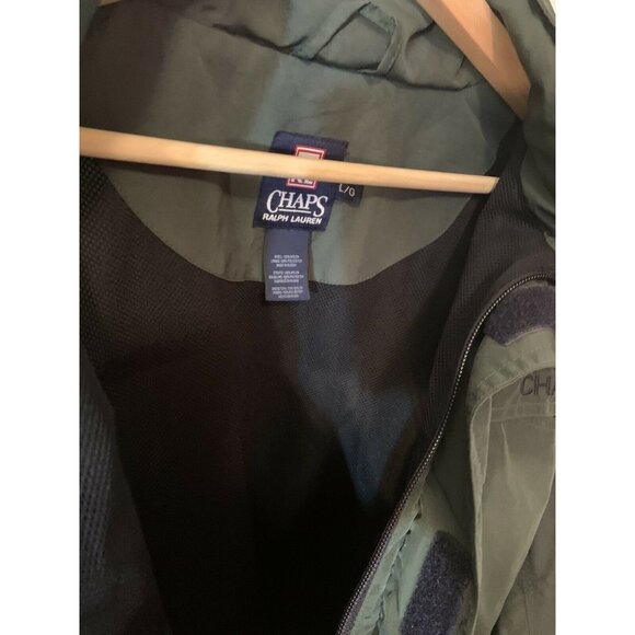 Vtg 90’s Chaps Ralph Lauren Mens Sz L 1/2 Zip Pullover Coat Sailing Jacket Green - Picture 9 of 10